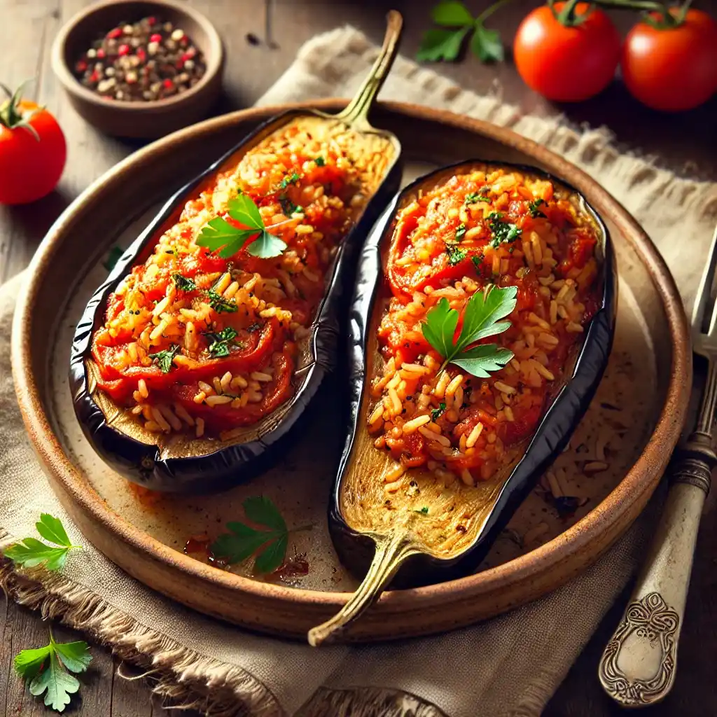 Ricetta di Melanzane Ripiene di Riso al Pomodoro senza glutine